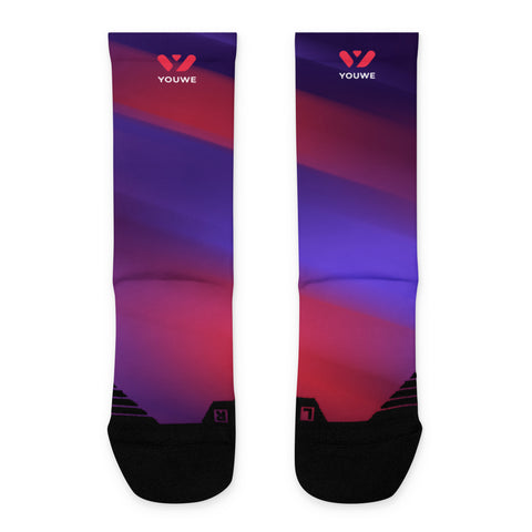 Socks red purple print