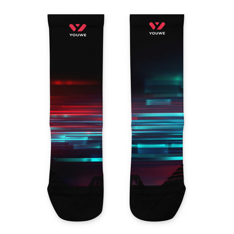 Socks red blue print