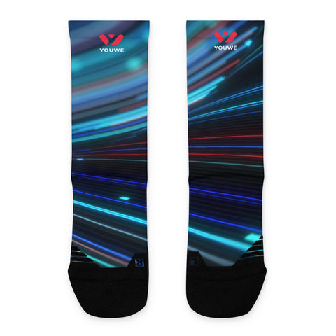 Socks blue red print