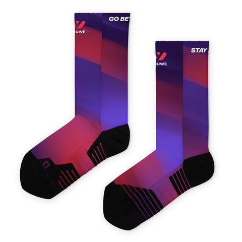 Socks red purple print