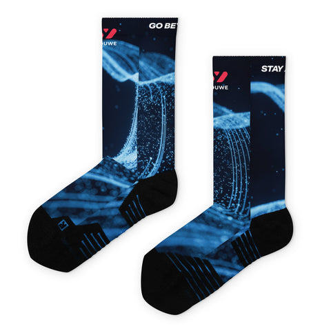 Socks light blue print