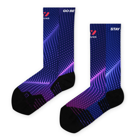 Socks blue purple print