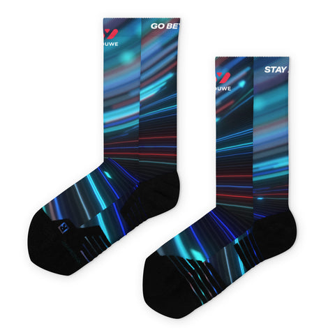 Socks blue red print