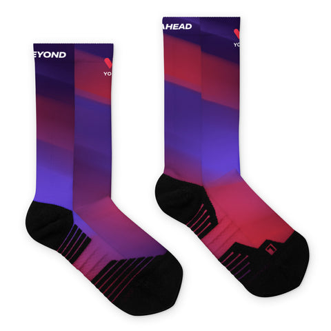 Socks red purple print