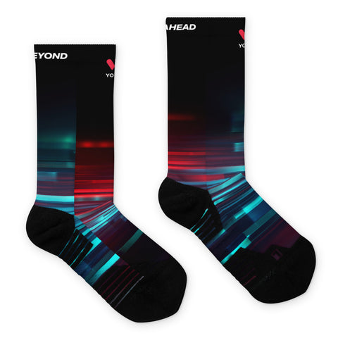 Socks red blue print