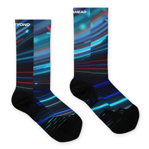 Socks blue red print