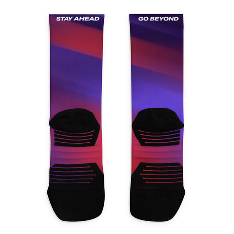 Socks red purple print