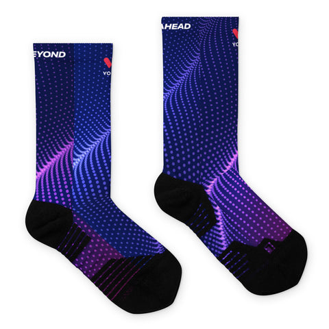 Socks blue purple print